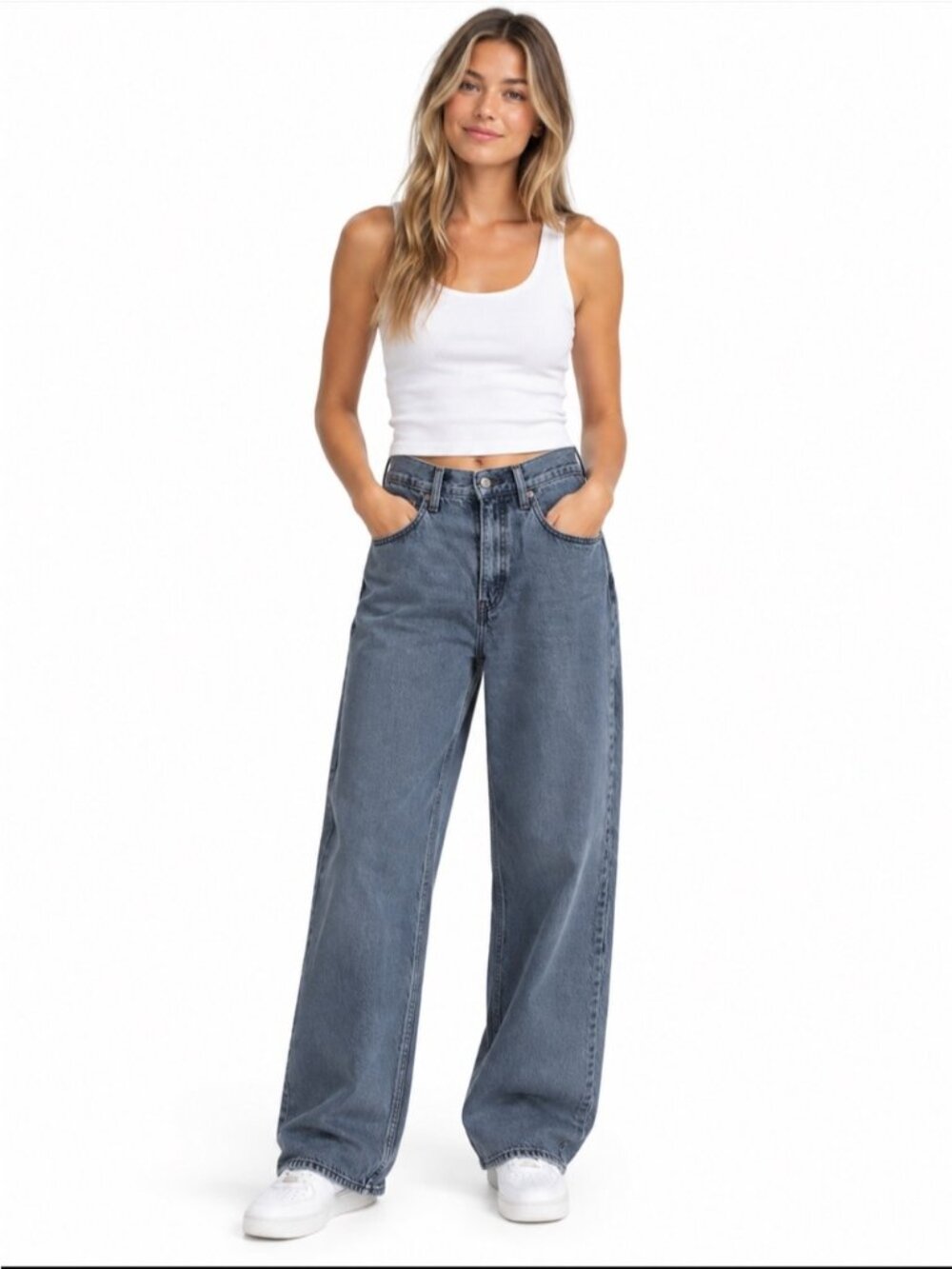 Levis Cinch Baggy Lightweight Jeans Women's 27 Washed Black Streetwear Preppy